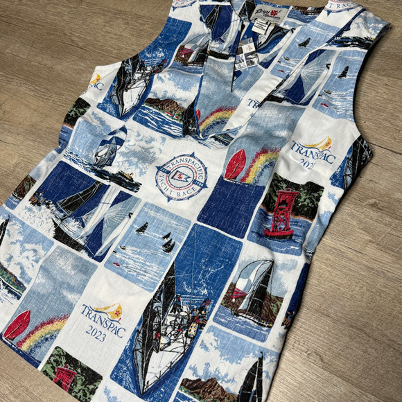REYN SPOONER Transpacific Yacht Race Transpac 2023 Tank Top Blue Nautical Size 0 - Picture 3 of 8